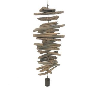 Driftwood Windchime Mobile Handcrafted Hanging Decor Cottage Beach New